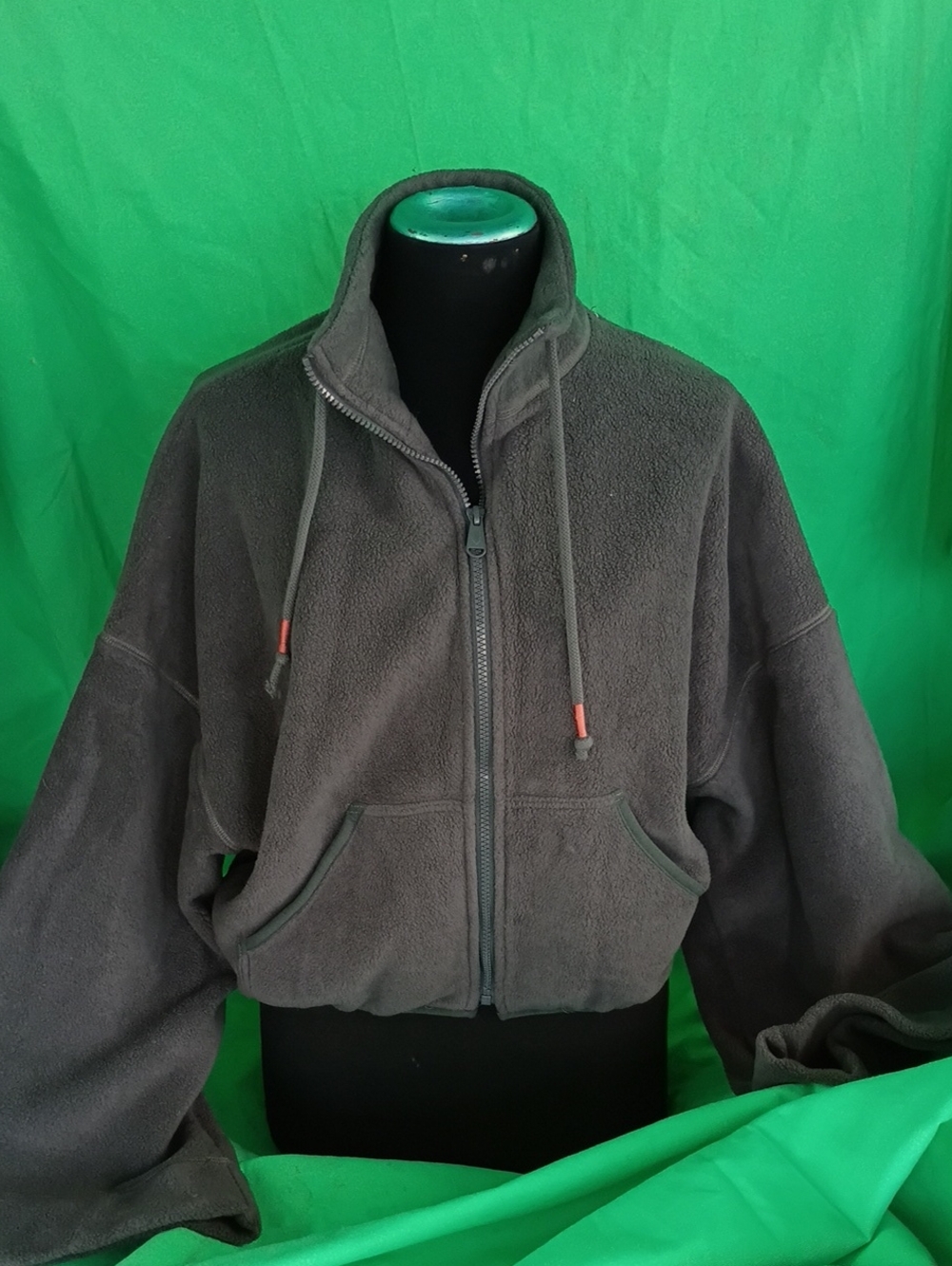 Free People Charcoal Gray Zip-Up Utility Jacket